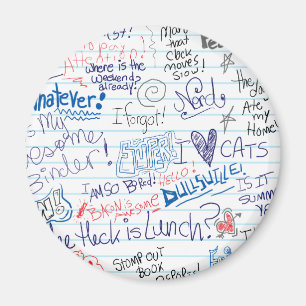 Imán Tantos Doodles escolares