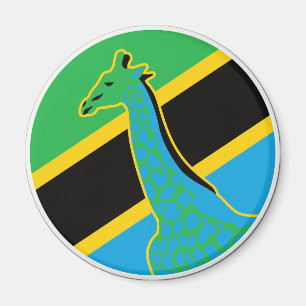 Imán Tanzania Giraffe Bandera nacional animal de Tanzan
