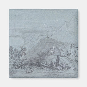 Imán Taormina, de "vistas de Sicilia" (tiza y aguazo