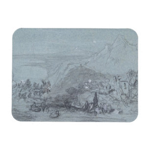 Imán Taormina, de "vistas de Sicilia" (tiza y aguazo