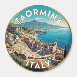 Imán Taormina Italia Escena de la Costa Jónica 🌊