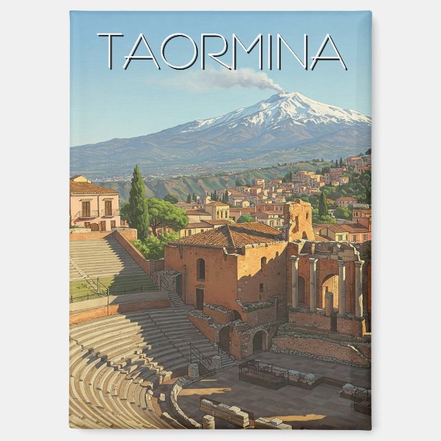 Imán Taormina Italia Monte Etna (Anverso)