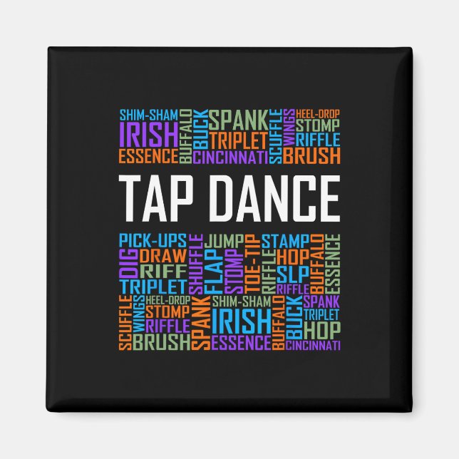 Imán Tap Dance Words Lover Gift Tap Dancer Regalos Danc (Frente)