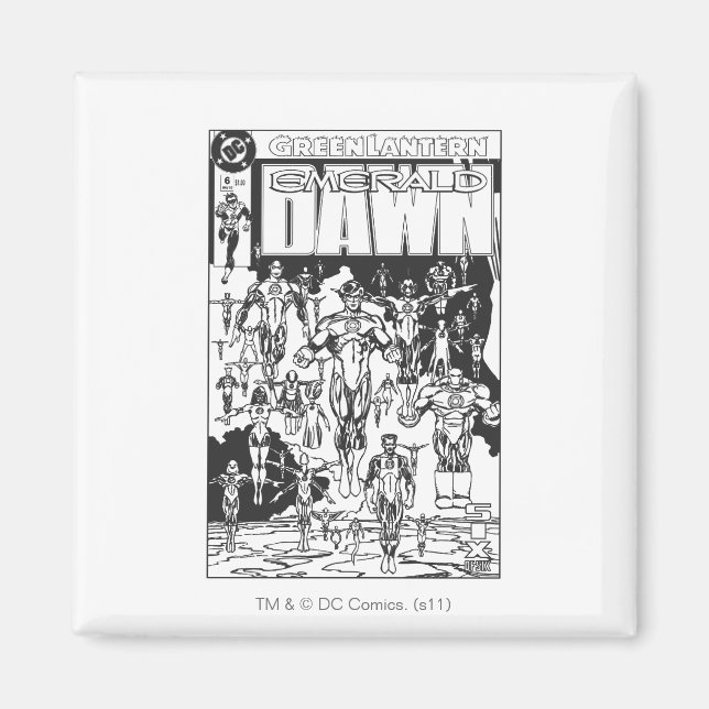 Imán Tapa de amanecer esmeralda, negro y blanco (Frente)