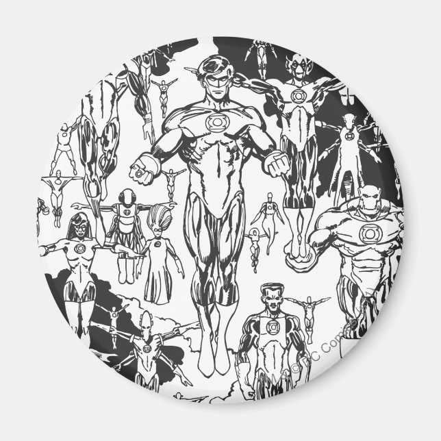 Imán Tapa de amanecer esmeralda, negro y blanco (Frente)