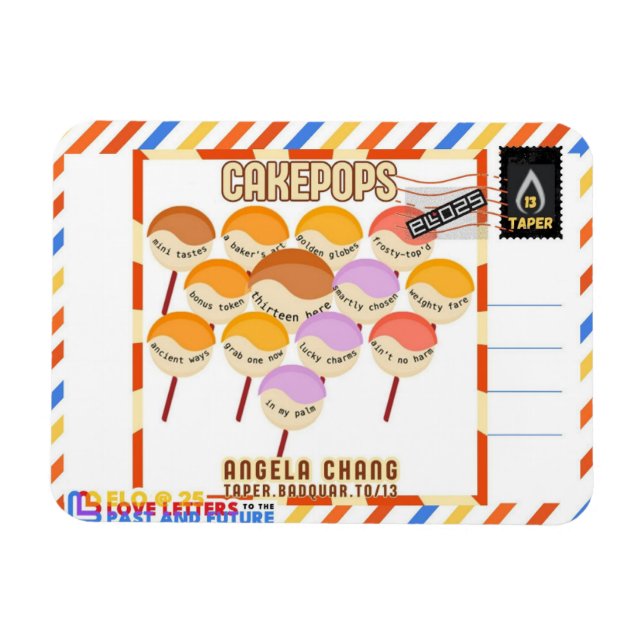 Imán Taper:CakePops Hola desde ELO2025 (Horizontal)