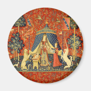 Imán Tapestries de Unicorn Lady Legend Medieval
