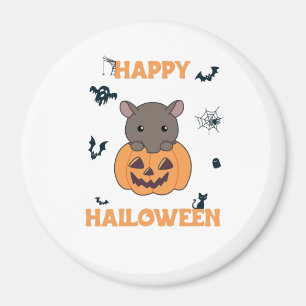 Imán Tapir En Calabaza Cute Tapire Feliz Halloween
