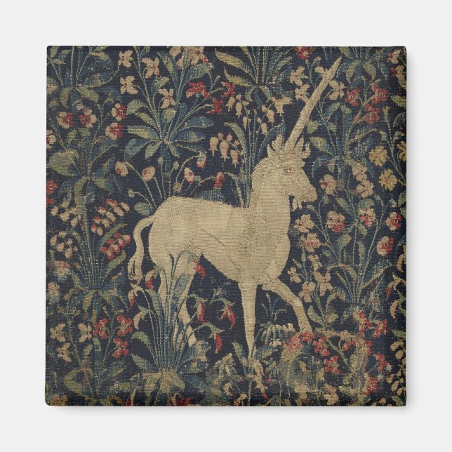 Imán Tapiz de "Millefleurs" con animales (Frente)