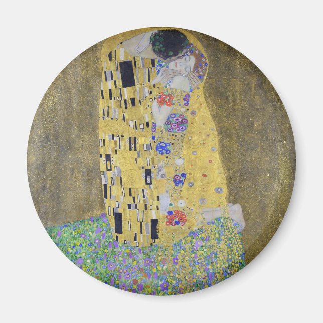Imán Tapiz del amor: Un beso en oro de Klimt (Frente)