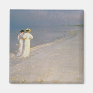 Imán Tarde del verano en la playa meridional de Skagen