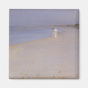 Imán Tarde en la playa del sur, Skagen, 1893 del verano
