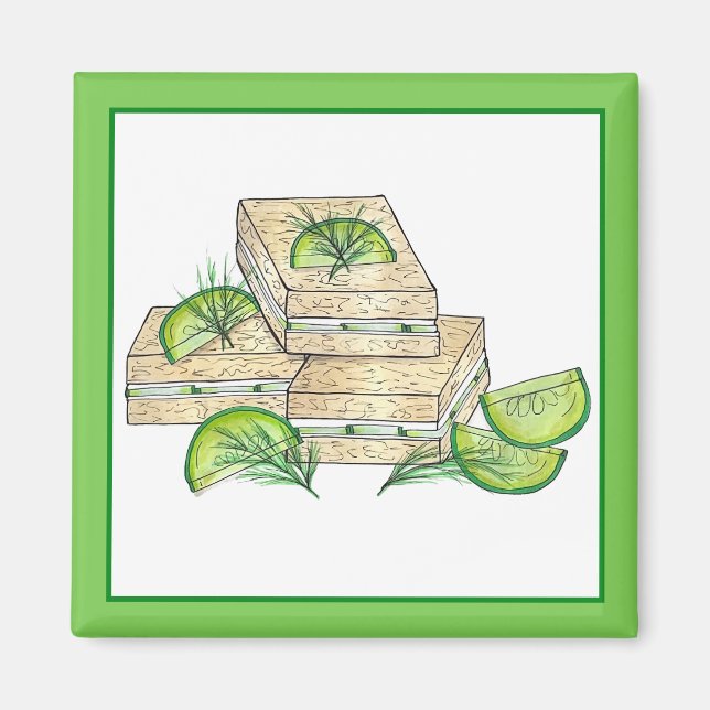 Imán Tarde Fiesta de té Cucumber Dill Finger Sandwich (Frente)