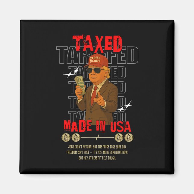 Imán Tariff Daddy divertido diseño de Trump – Meme polí (Frente)