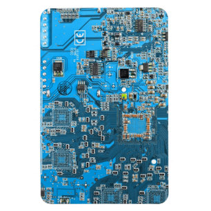 Imán Tarjeta azul de circuito geek de la computadora