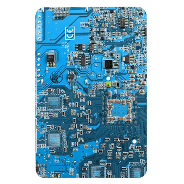 Imán Tarjeta azul de circuito geek de la computadora (Vertical)