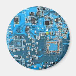 Imán Tarjeta azul de circuito geek de la computadora