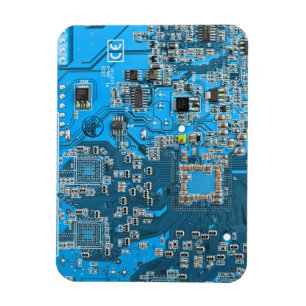 Imán Tarjeta azul de circuito geek de la computadora