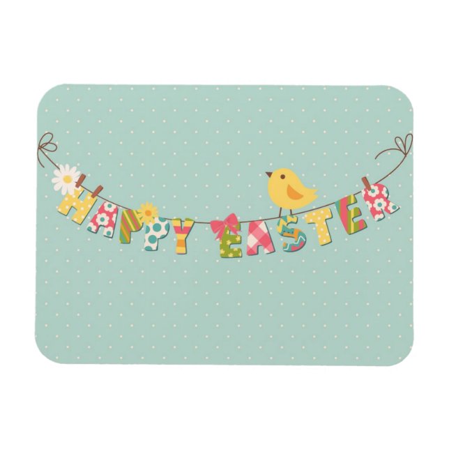 Imán Tarjeta Cute Happy Easter (Horizontal)