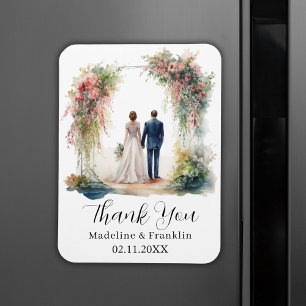 Imán Tarjeta de agradecimiento al Boda de Ilustracion a