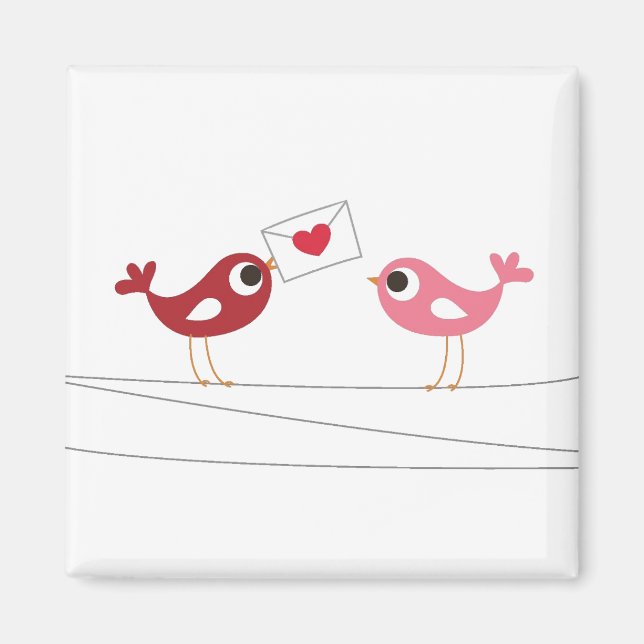 Imán Tarjeta de amor para aves (Frente)
