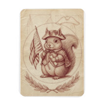 Tarjeta de ardilla patriótica sanguina del Renacim