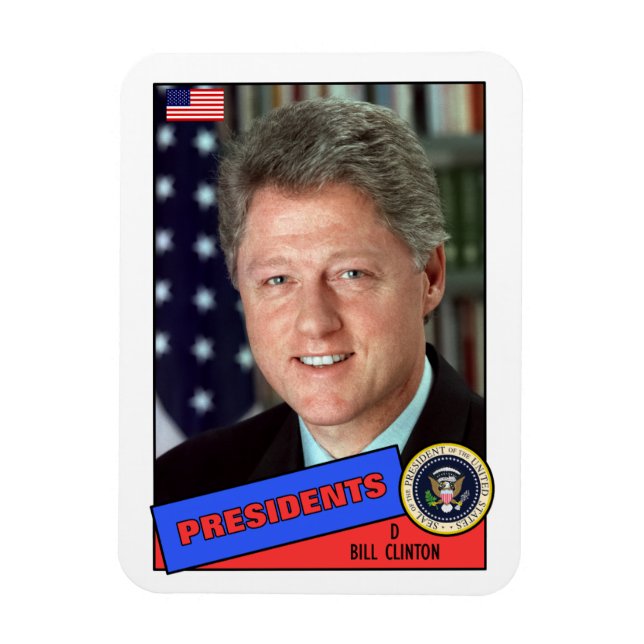 Imán Tarjeta de béisbol Bill Clinton (Vertical)
