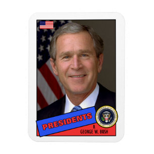 Imán Tarjeta de béisbol de George W. Bush