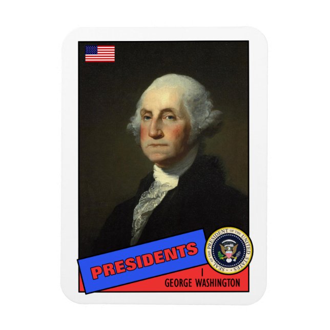 Imán Tarjeta de béisbol de George Washington (Vertical)