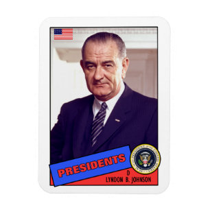 Imán Tarjeta de béisbol de Lyndon B. Johnson