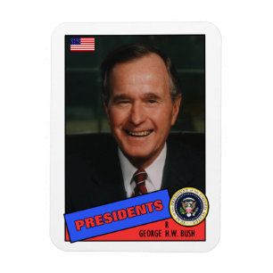 Imán Tarjeta de béisbol George H.W. Bush