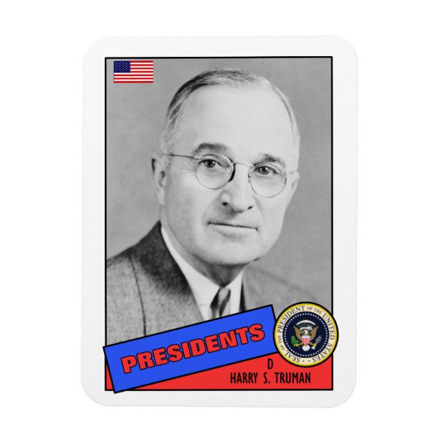 Imán Tarjeta de béisbol Harry S. Truman (Vertical)