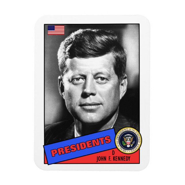 Imán Tarjeta de béisbol John F. Kennedy (Vertical)