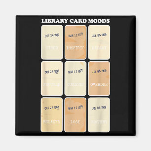 Imán Tarjeta de biblioteca estados de ánimo vintage lib