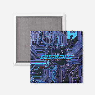 Imán Tarjeta de circuito electrónico azul del Personali