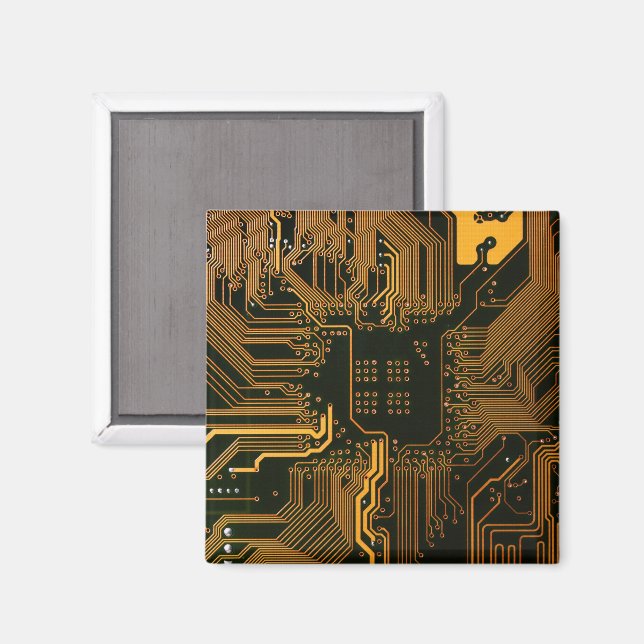 Imán Tarjeta de circuito electrónico del Naranja del PC (Anverso/Reverso)