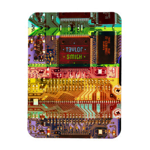 Imán Tarjeta de circuito impreso Geek & Glitch nombre r
