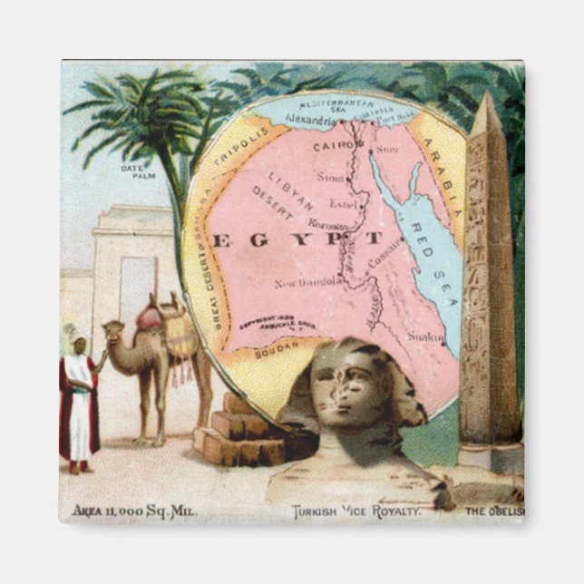 Imán Tarjeta de Comercio de Egipto de 1899 (Frente)