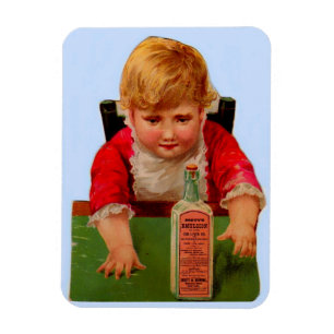 Imán Tarjeta de comercio victoriana: Aceite de Castor d