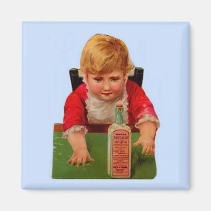 Imán Tarjeta de comercio victoriana: Aceite de Castor d