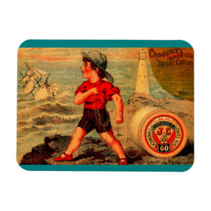 Imán Tarjeta de comercio victoriana Spool Cotton de Cha