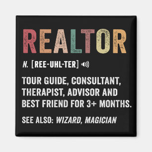 Imán Tarjeta de cotización divertida de Realtor Real Es