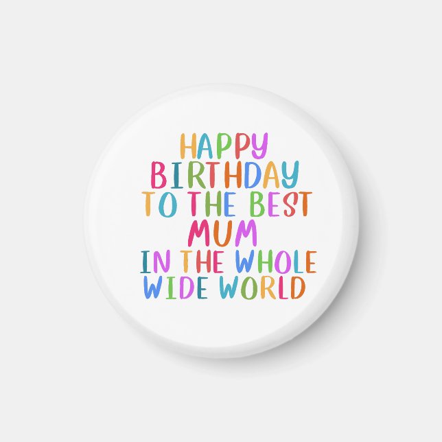 Imán tarjeta de cumpleaños mamá (Frente)