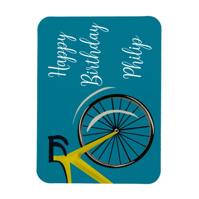 Imán Tarjeta de cumpleaños para ciclismo de carretera a (Vertical)