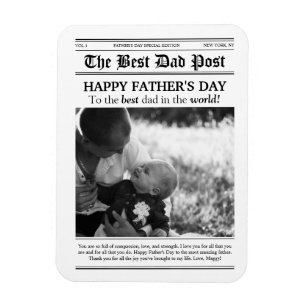 Imán Tarjeta de Día del Padre con estilo de periódico a