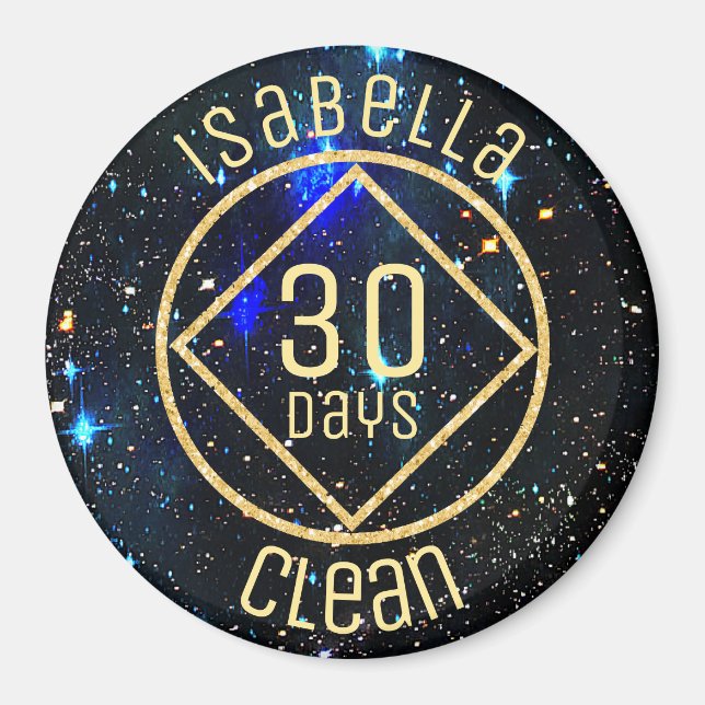 Imán Tarjeta de días personalizada de NA Narcóticos Anó (Frente)