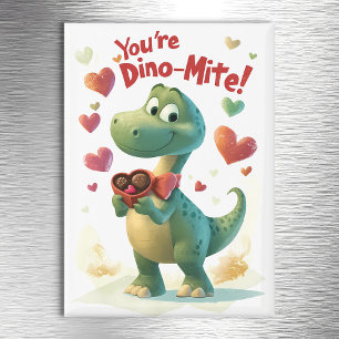 Imán Tarjeta de El día de San Valentín para niños Dino-