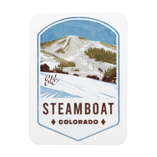 Imán Tarjeta de esquí de Steamboat Colorado (Vertical)