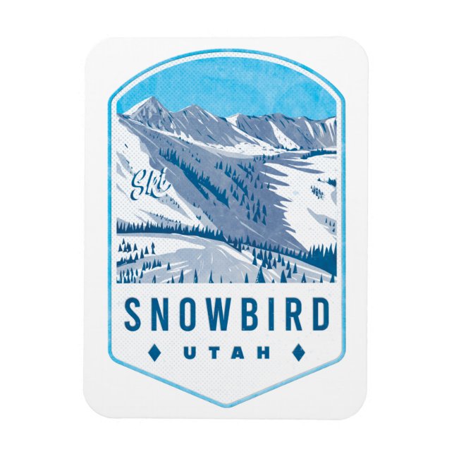 Imán Tarjeta de esquí Utah para Snowbird (Vertical)
