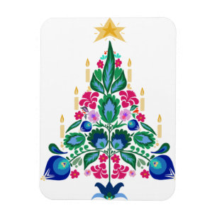Imán Tarjeta de felicitación de árbol de Navidad de art